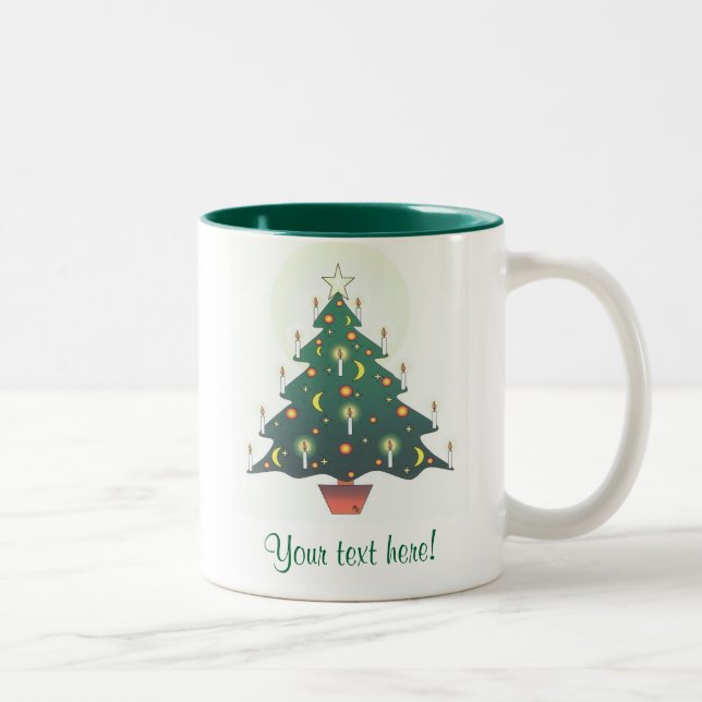 Caneca De Café Em Dois Tons árvore de natal - personalizada (Direita)