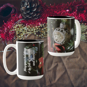 Caneca De Café Em Dois Tons Árvore de Natal retrógrada escura