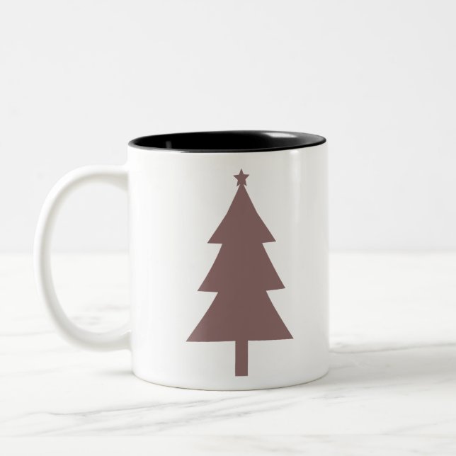 Caneca De Café Em Dois Tons Árvore de Natal Silhouette 8 (Esquerda)