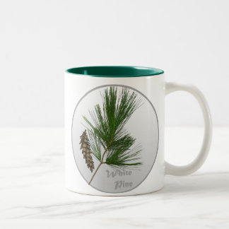 Caneca De Café Em Dois Tons Árvore de pinheiro branco