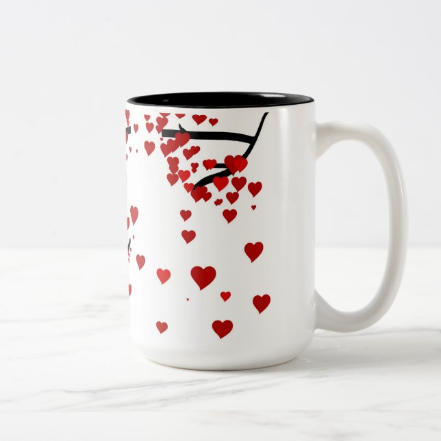 Caneca De Café Em Dois Tons Árvore do Coração (Direita)