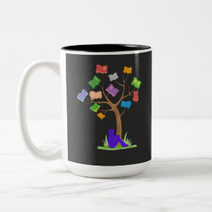 Caneca De Café Em Dois Tons Árvore do Livro - Biblioteca