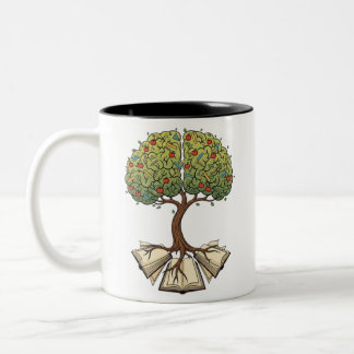 Caneca De Café Em Dois Tons Árvore do professor de conhecimento Mug | Um prese