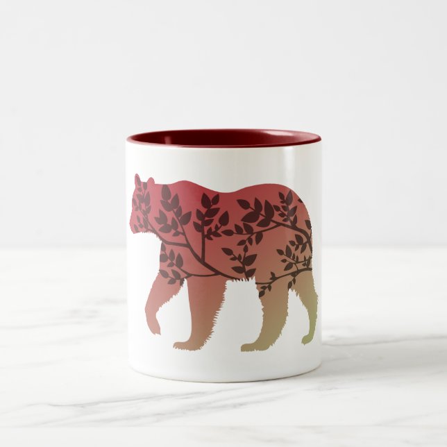 Caneca De Café Em Dois Tons Árvore do urso (Centro)