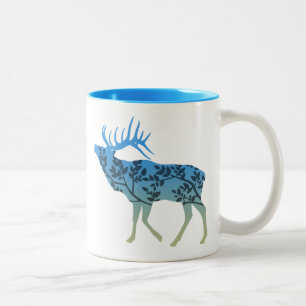 Caneca De Café Em Dois Tons Árvore Elk