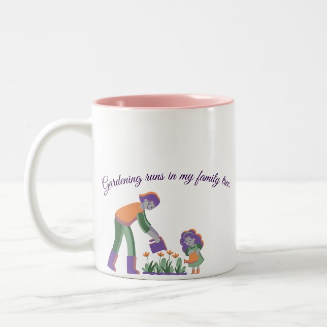 Caneca De Café Em Dois Tons Árvore familiar (Esquerda)