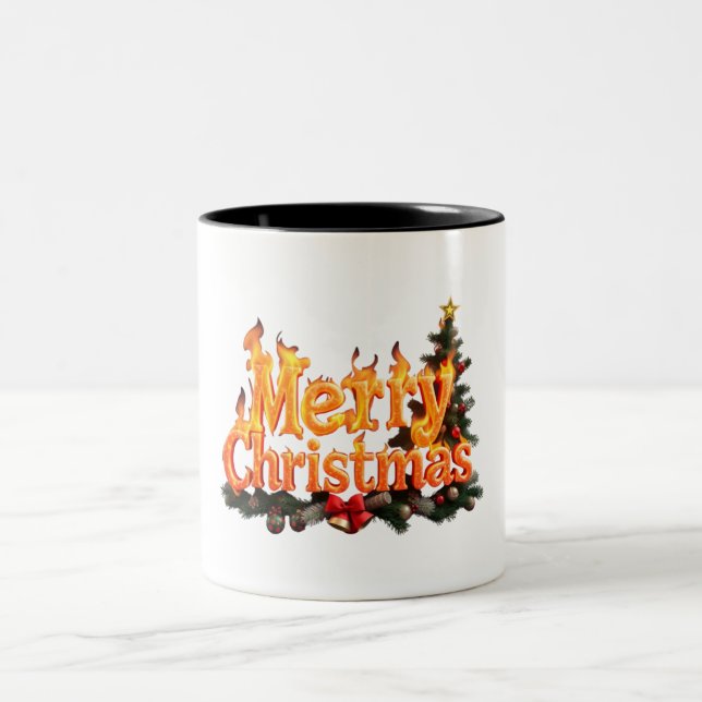 Caneca De Café Em Dois Tons Árvore Feliz de Natal (Centro)
