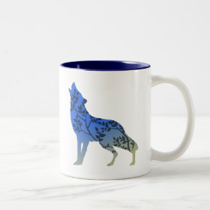 Caneca De Café Em Dois Tons Árvore Lobo
