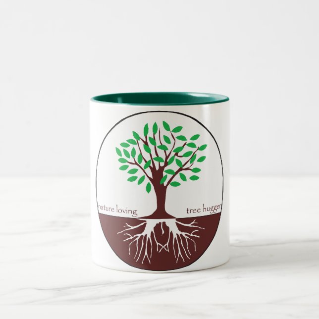 Caneca De Café Em Dois Tons Árvore Loving Hugger da natureza (Centro)