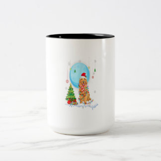 Caneca De Café Em Dois Tons Árvore Luz de Cão-de-Ouro Bonito para Retriever de