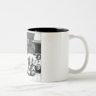 Caneca De Café Em Dois Tons Árvore musical da canção do pássaro, c.1670