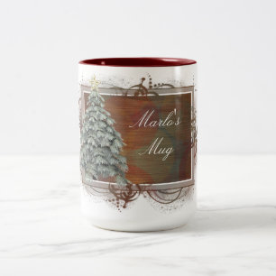 Caneca De Café Em Dois Tons Árvore Natal Design 1 - Mug