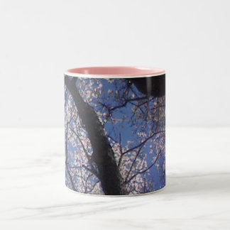 Caneca De Café Em Dois Tons árvores da primavera
