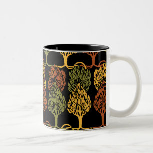 Caneca De Café Em Dois Tons Árvores de Cores de Queda