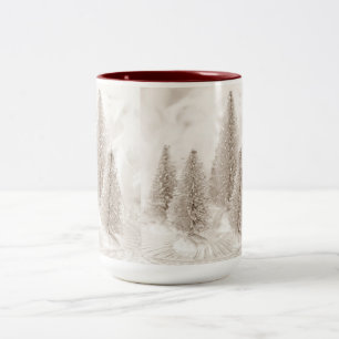 CANECA DE CAFÉ EM DOIS TONS ÁRVORES DE NATAL DE NEVE MUG DE NATAL