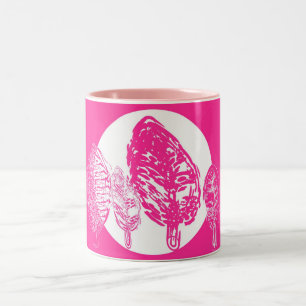 Caneca De Café Em Dois Tons Árvores rosa e impermeáveis