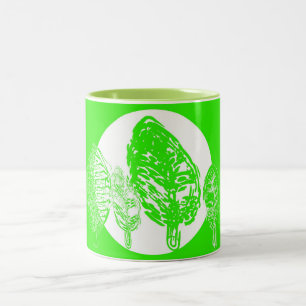 Caneca De Café Em Dois Tons Árvores Verdes e Lâmpadas