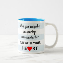 Caneca De Café Em Dois Tons As aspas do esporte correm com as suas riscas card