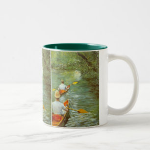 Caneca De Café Em Dois Tons As Canoas, Perissoires de Gustave Caillebotte