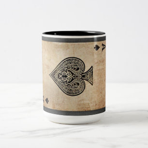 Caneca De Café Em Dois Tons Ás de espadas travesseiro decorativo