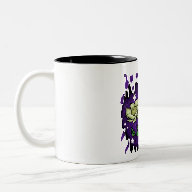 Caneca De Café Em Dois Tons As Flores À Noite (Esquerda)