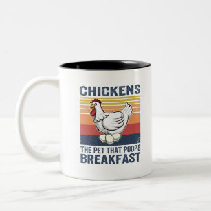 Caneca De Café Em Dois Tons as galinhas que fazem café da manhã