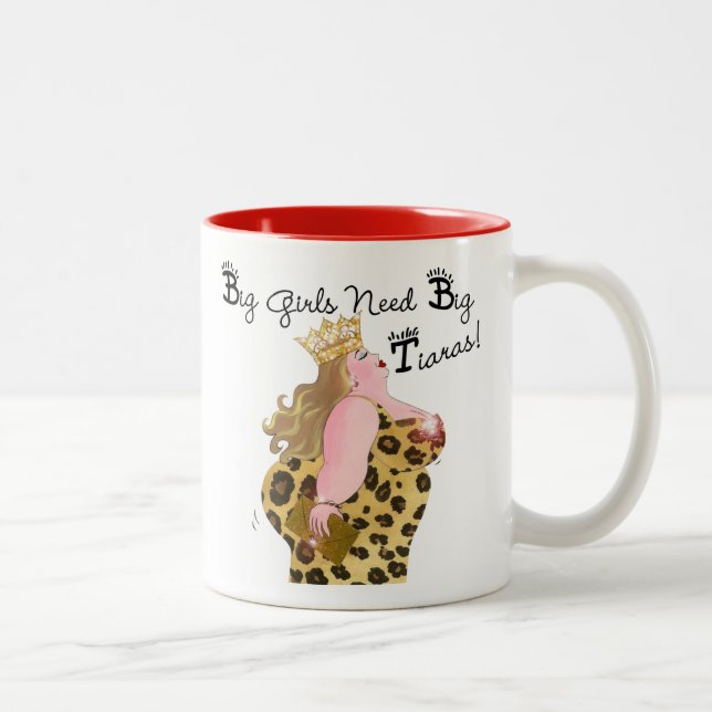 Caneca De Café Em Dois Tons "As Grandes Meninas Precisam De Grandes Tiaras"! C (Direita)