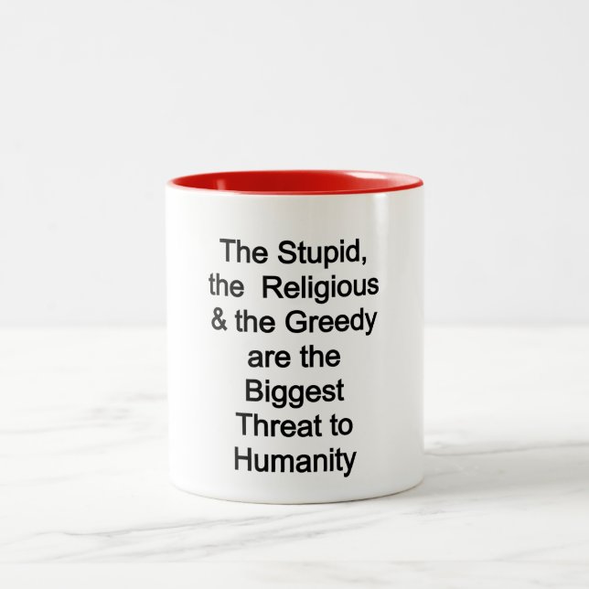 Caneca De Café Em Dois Tons As maiores ameaças humanas (Centro)