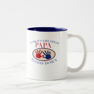Caneca De Café Em Dois Tons As melhores mãos da papá para baixo