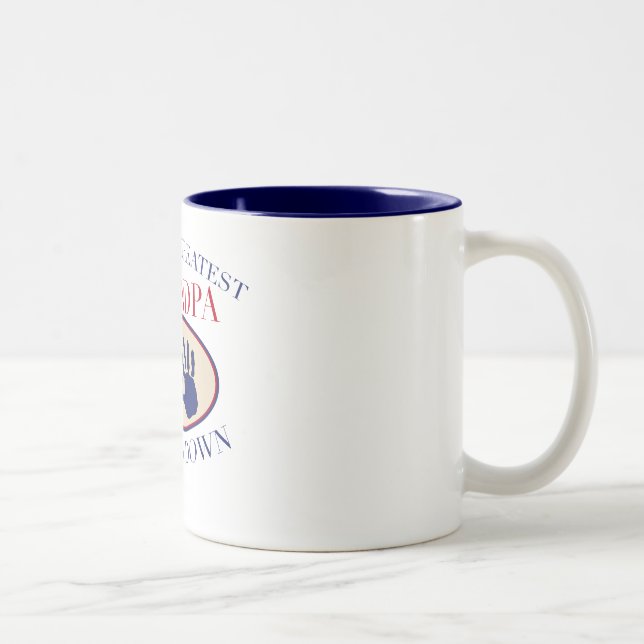 Caneca De Café Em Dois Tons As melhores mãos do vovô para baixo (Direita)