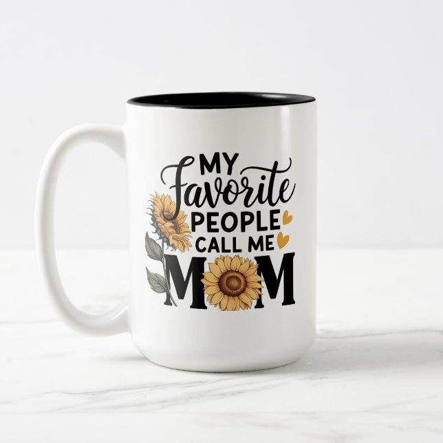 Caneca De Café Em Dois Tons As Minhas Pessoas Favoritas Chamam Mãe-56392 (Esquerda)