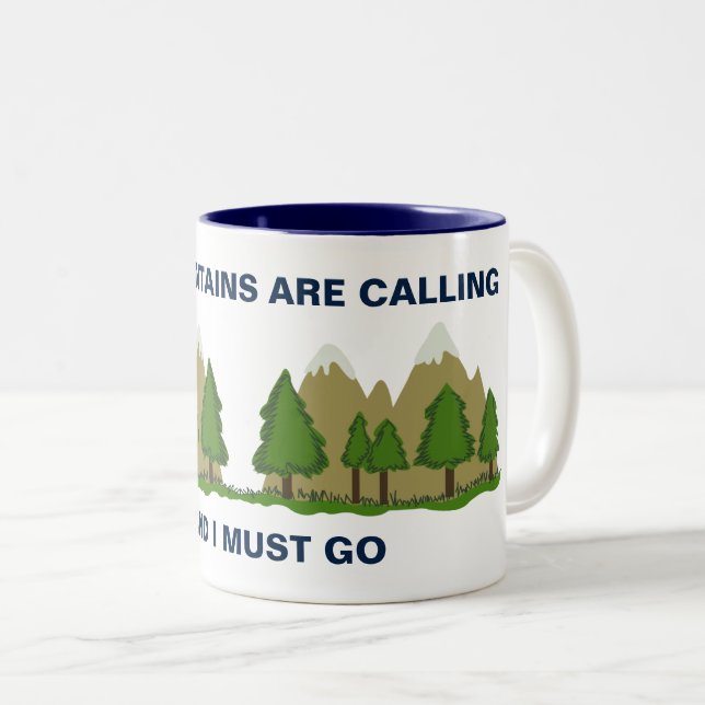 CANECA DE CAFÉ EM DOIS TONS AS MONTANHAS ESTÃO LIGANDO (Frente Esquerda)