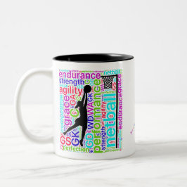 Caneca De Café Em Dois Tons As posições inspiradores personalizaram o Netball