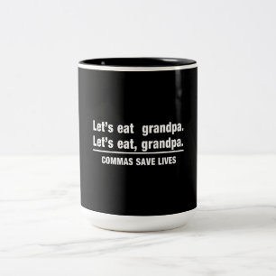 Caneca De Café Em Dois Tons As vírgulas salvar vovôs
