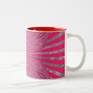 Caneca De Café Em Dois Tons Asas do Desabrochar Elétrico: Vibrantes, Ousadas e