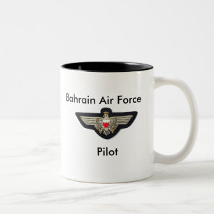 Caneca De Café Em Dois Tons Asas piloto de Baharaini, força aérea de Barém,