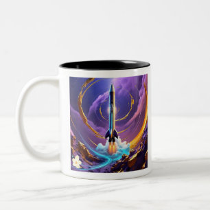 Caneca De Café Em Dois Tons "Ascensão da Exploração Espacial"