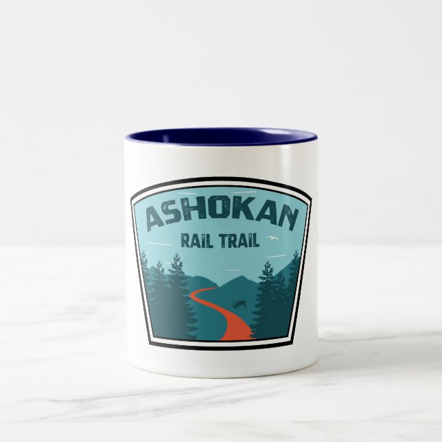 Caneca De Café Em Dois Tons Ashokan Rail Trail Nova Iorque (Centro)