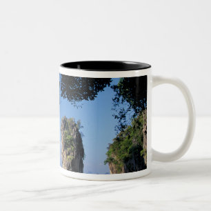 Caneca De Café Em Dois Tons Ásia, Tailândia, Ao Phangnga NP, linha de costa,