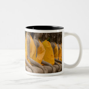 Caneca De Café Em Dois Tons Ásia, Tailândia, Sião, Budas em Ayutthaya