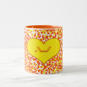 Caneca De Café Em Dois Tons ASL-I Te Amo com Coração por Shirley Taylor