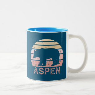Caneca De Café Em Dois Tons Aspen Colorado Retro Bear