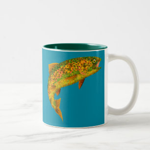 Caneca De Café Em Dois Tons Aspen Leaf Rainbow Trout 2
