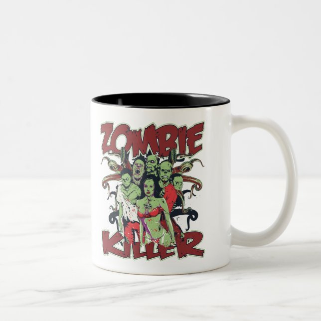 Caneca De Café Em Dois Tons Assassino do zombi (Direita)