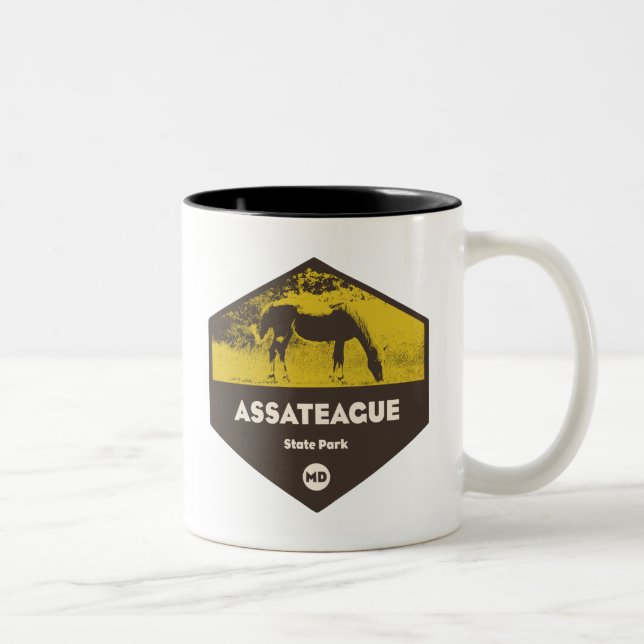 Caneca De Café Em Dois Tons Assateague State Park Maryland (Direita)