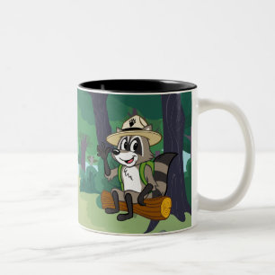 Caneca De Café Em Dois Tons Assento do rick da guarda florestal do rick   da