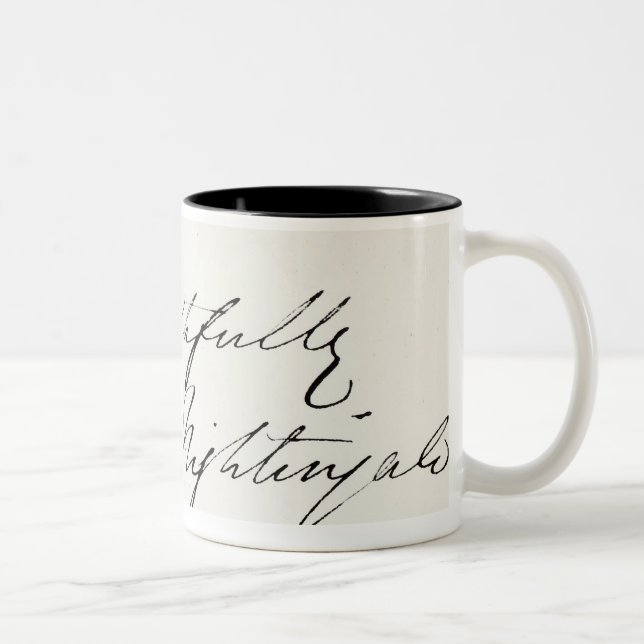 Caneca De Café Em Dois Tons Assinatura de Florence Nightingale (Direita)