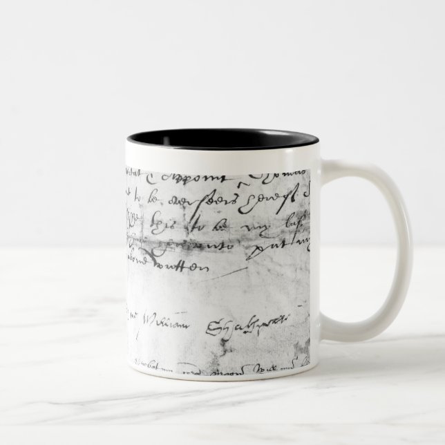 Caneca De Café Em Dois Tons Assinatura de William Shakespeare, 1616 (Direita)