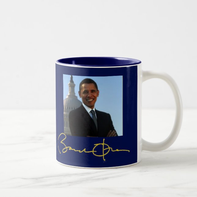 Caneca De Café Em Dois Tons Assinatura do presidente Barack Obama (Direita)