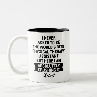 Caneca De Café Em Dois Tons Assistente de Fisioterapia Personalizado PTA Engra